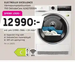 Elon ELECTROLUX Excellence Värmepumpstorktumlare 700 DelicateCare XLND75935N erbjuda