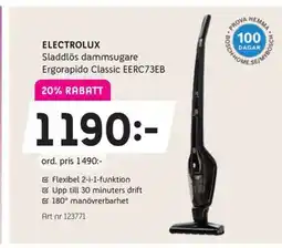 Elon ELECTROLUX Sladdlös dammsugare Ergorapido Classic EERC73EB erbjuda