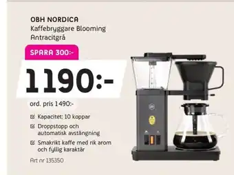 Elon OBH NORDICA Kaffebryggare Blooming Antracitgrå erbjuda
