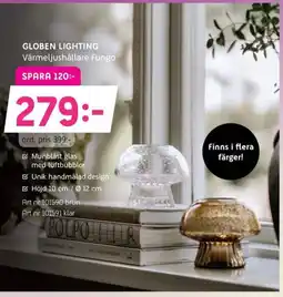 Elon GLOBEN LIGHTING Värmeljushållare fungo erbjuda