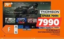 Power THOMSON 75" 4K HDR Google TV erbjuda