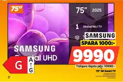Power SAMSUNG 75" 4K Smart TV erbjuda