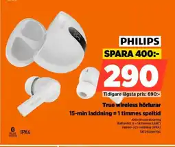 Power PHILIPS True wireless hörlurar erbjuda