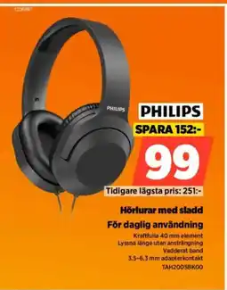 Power PHILIPS Hörlurar med sladd erbjuda