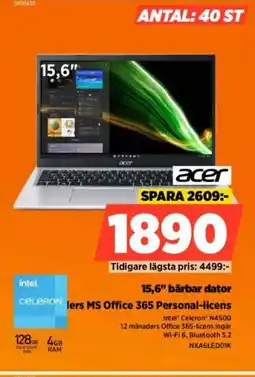 Power ACER 15,6" bärbar dator erbjuda