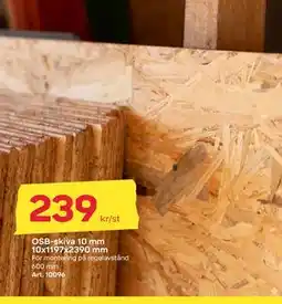 Byggmax OSB skiva 10 mm 10x1197x2390 mm, SEK 239 erbjuda