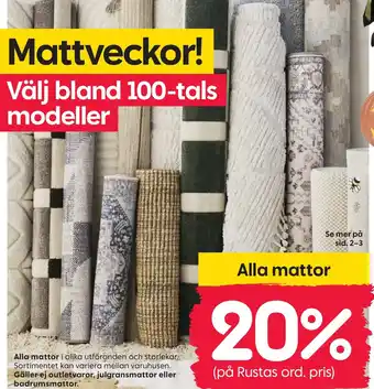 Rusta Alla mattor erbjuda