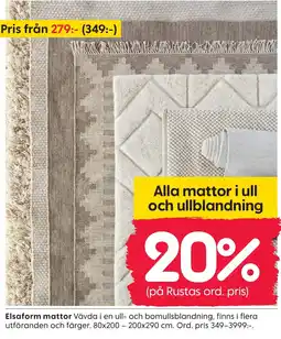 Rusta Alla mattor i ull och ullblandning erbjuda