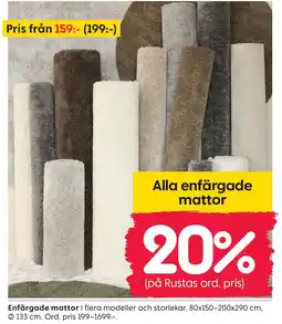 Rusta Alla enfärgade mattor erbjuda