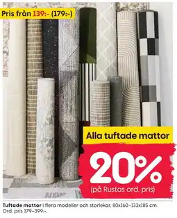 Rusta Alla tuftade mattor erbjuda