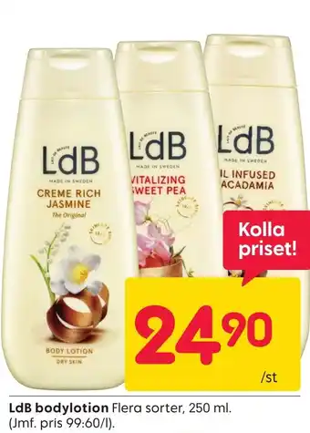 Rusta LDB bodylotion erbjuda