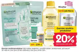 Rusta GARNIER ansiktsprodukter erbjuda
