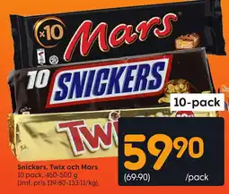 Rusta SNICKERS, TWIX och MARS erbjuda