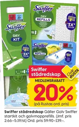 Rusta Swiffer städredskap erbjuda