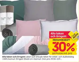 Rusta Alla lakan och örngott erbjuda