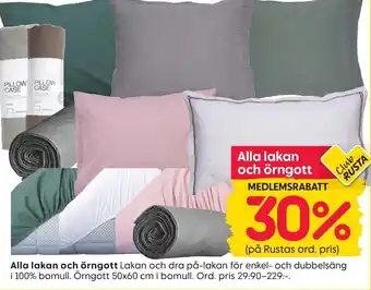 Rusta Alla lakan och örngott erbjuda