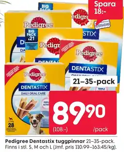 Rusta DENTASTIX Pedigree tuggpinnar erbjuda