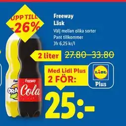 Lidl Freeway Läsk, Pris i appen erbjuda
