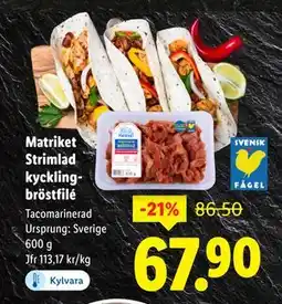 Lidl Matriket Strimlad kycklingbröstfilé, SEK 67.9 erbjuda