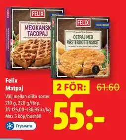 Lidl Felix Matpaj, SEK 55 erbjuda