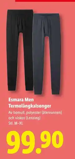 Lidl Esmara Men Termolångkalsonger, SEK 99.9 erbjuda