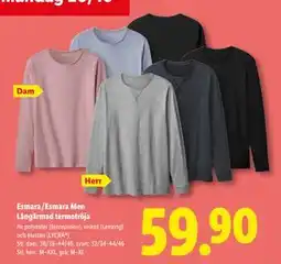 Lidl Esmara/Esmara Men Långärmad termotröja, SEK 59.9 erbjuda