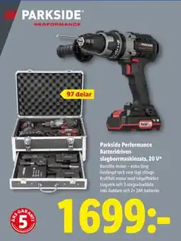 Lidl Parkside Performance Batteridriven slagborrmaskinsats, 20 V, SEK 1699 erbjuda