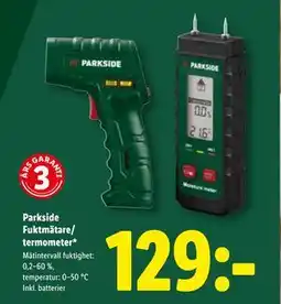 Lidl Parkside Fuktmätare/ termometer, SEK 129 erbjuda