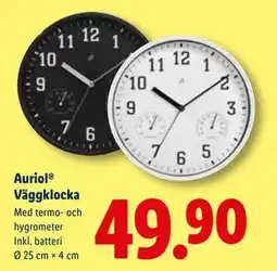Lidl Auriol Väggklocka, SEK 49.9 erbjuda