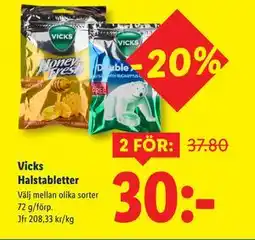 Lidl Vicks Halstabletter, SEK 30 erbjuda