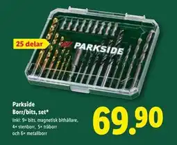 Lidl Parkside Borr/bits, set, SEK 69.9 erbjuda