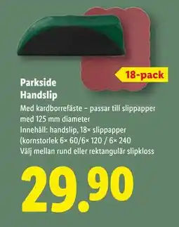 Lidl Parkside Handslip, SEK 29.9 erbjuda
