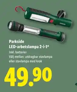 Lidl Parkside LED-arbetslampa 2-i-1, SEK 49.9 erbjuda