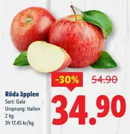 Lidl Röda äpplen, SEK 34.9 erbjuda