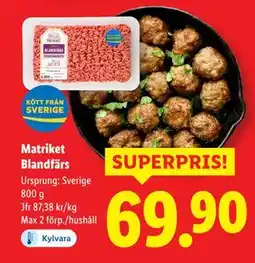 Lidl Matriket Blandfärs, SEK 69.9 erbjuda
