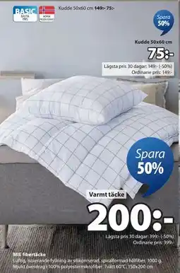 JYSK MIE fibertäcke, SEK 200 erbjuda
