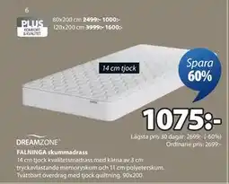JYSK FALNINGA skummadrass, SEK 1075 erbjuda