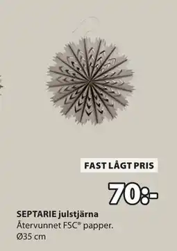 JYSK SEPTARIE julstjärna, SEK 70 erbjuda