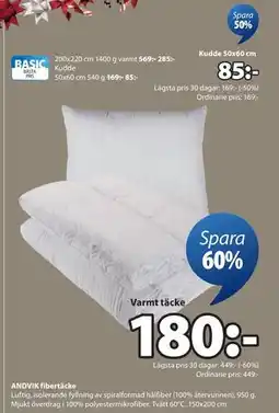 JYSK ANDVIK fibertäcke erbjuda
