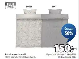 JYSK Påslakanset i bomull, SEK 150 erbjuda