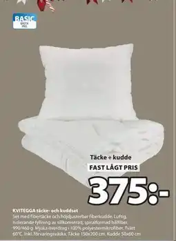 JYSK KVITEGGA täcke- och kuddset., SEK 375 erbjuda