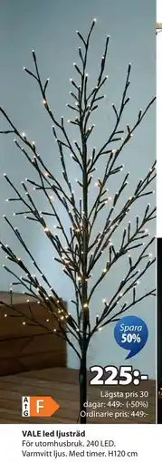 JYSK VALE led ljusträd, SEK 225 erbjuda