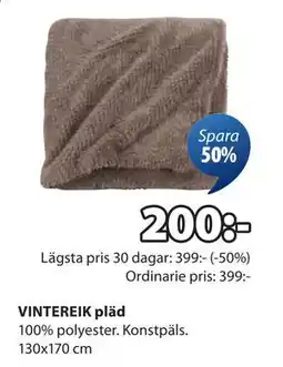 JYSK VINTEREIK pläd, SEK 200 erbjuda