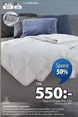 JYSK GJENDETUNGA tyngdtäcke erbjuda