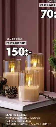 JYSK GLAM led blockljus, SEK 150 erbjuda