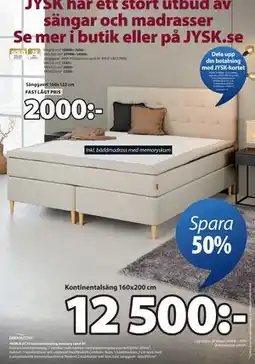 JYSK HEMLA GC75 kontinentalsäng memory sand-91., SEK 12500 erbjuda
