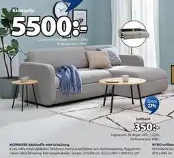 JYSK MOMMARK bäddsoffa med schäslong, SEK 5500 erbjuda