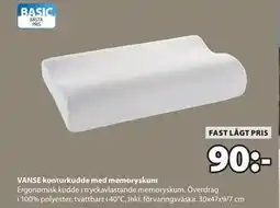 JYSK VANSE konturkudde med memoryskum, SEK 90 erbjuda