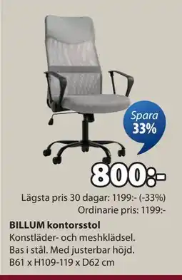 JYSK BILLUM kontorsstol, SEK 800 erbjuda