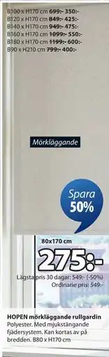 JYSK HOPEN mörkläggande rullgardin erbjuda